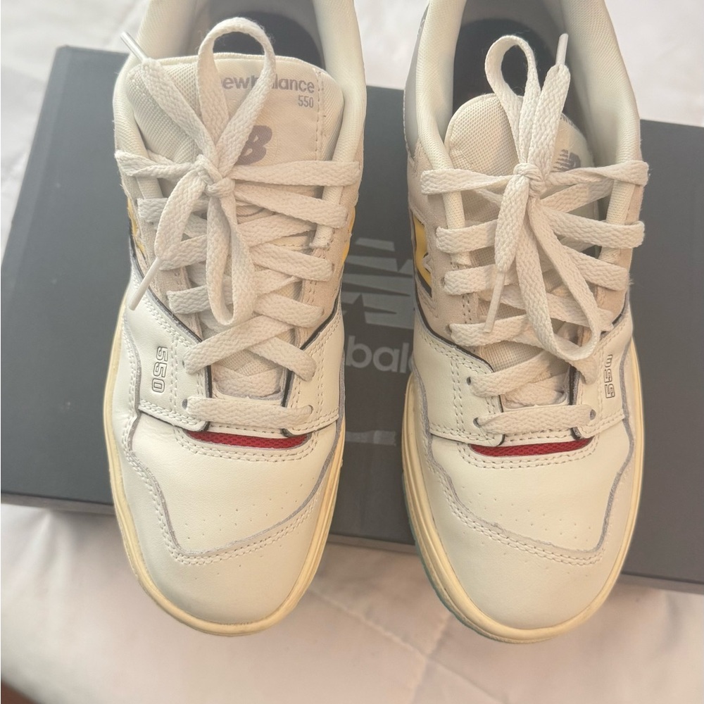 Unisex New Balance 550 Sneakers in Sea Salt Yellow - Picture 6 of 15